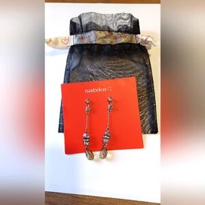 Sabika Silver and Gold Dangle Earrings